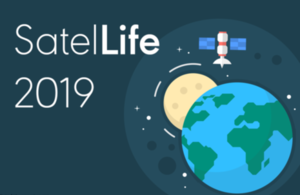 Vecteezy animation drawing of a satellite and earth