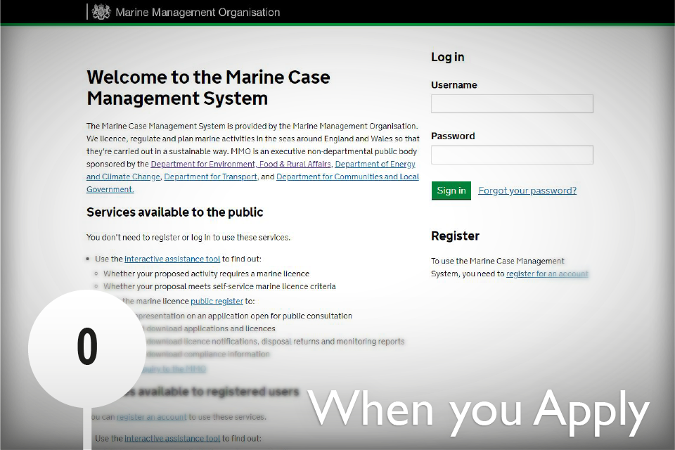 Image of welcome page for Marine Case Management System 