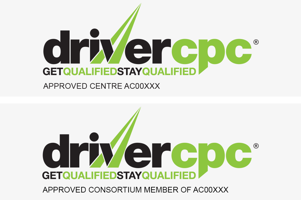 Image showing the Driver CPC logo with 'Approved centre' wording and 'Approved consortium member' wording