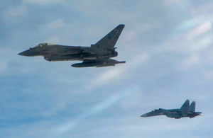 RAF Typhoon and a Russian SU-24 Fencer attack aircraft.