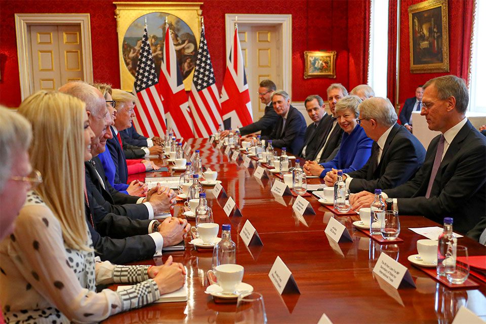 PM and President Trump at the business roundtable