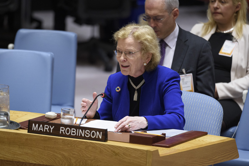 Mary Robinson at the UN Security Council (UN Photo)