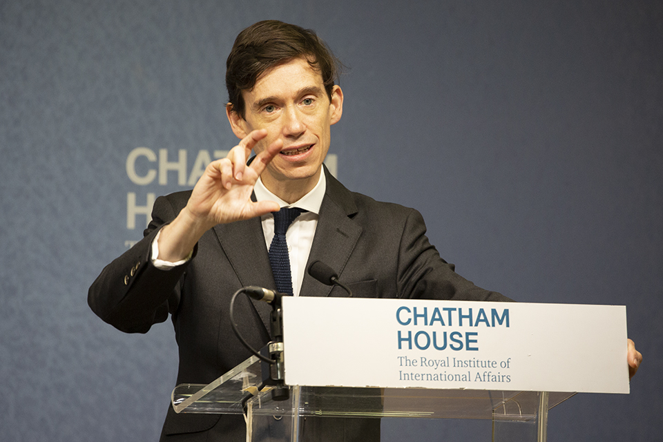 Rory Stewart speaking at Chatham House