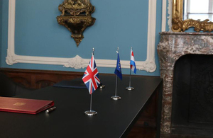 Table set for the treaty signing
