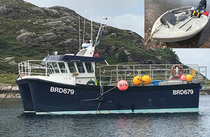 Composite photograph of Fram of Shieldaig and the tender