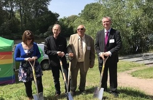 The ground breaking ceremony taking place