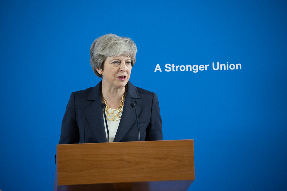 PM giving a speech on the Union. 