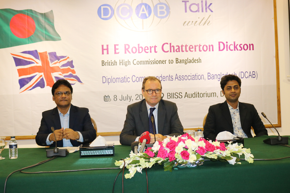 Robert Chatterton Dickson's speech at Diplomatic Correspondent Association of Bangladesh (DCAB)