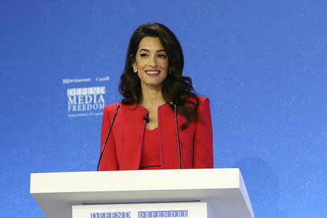 Amal Clooney at the Media Freedom conference
