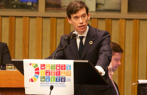 Rory Stewart speaking about the Global Goals at the United Nations.