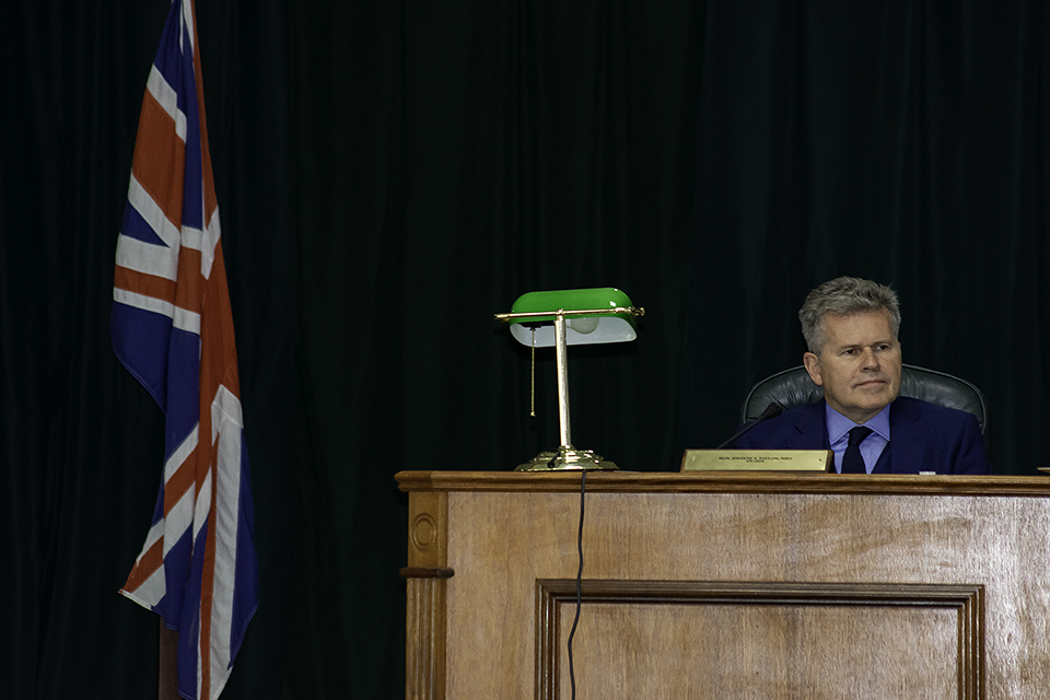 Governor Dakin delivering his inaugural speech