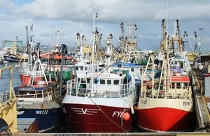 Fishing boats in Brixham harbour.