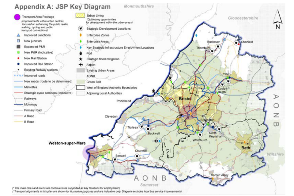 Map showing the Joint Spatial Plan recommendations (fig 6).