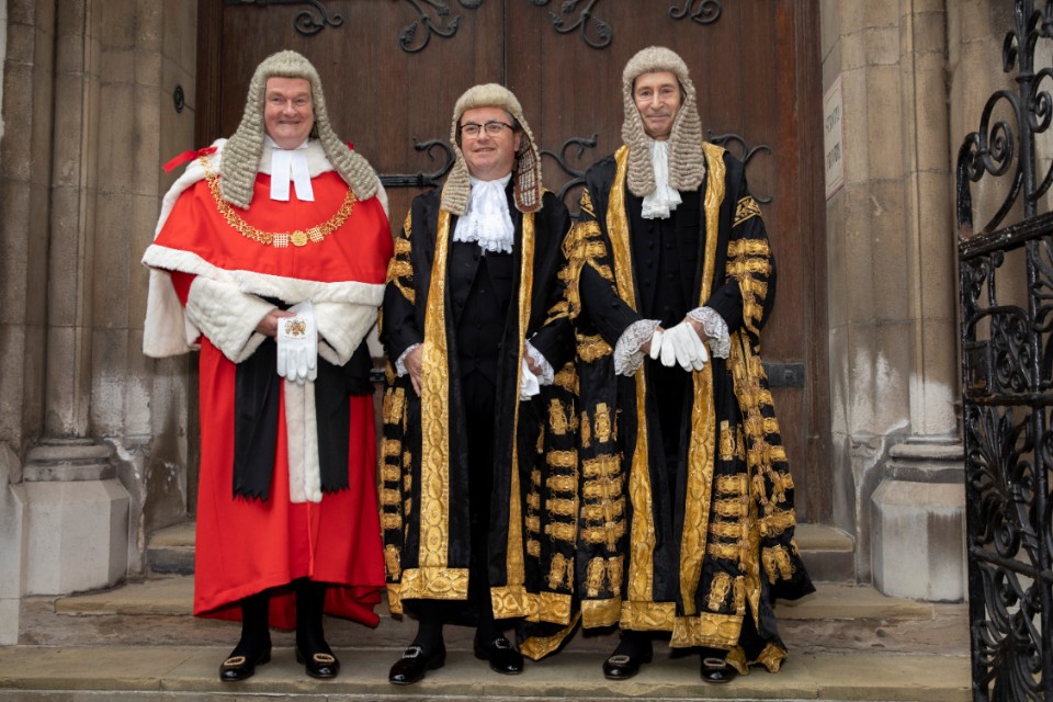 Lord Chancellor arriving at Royal Courts of Justice to be sworn in