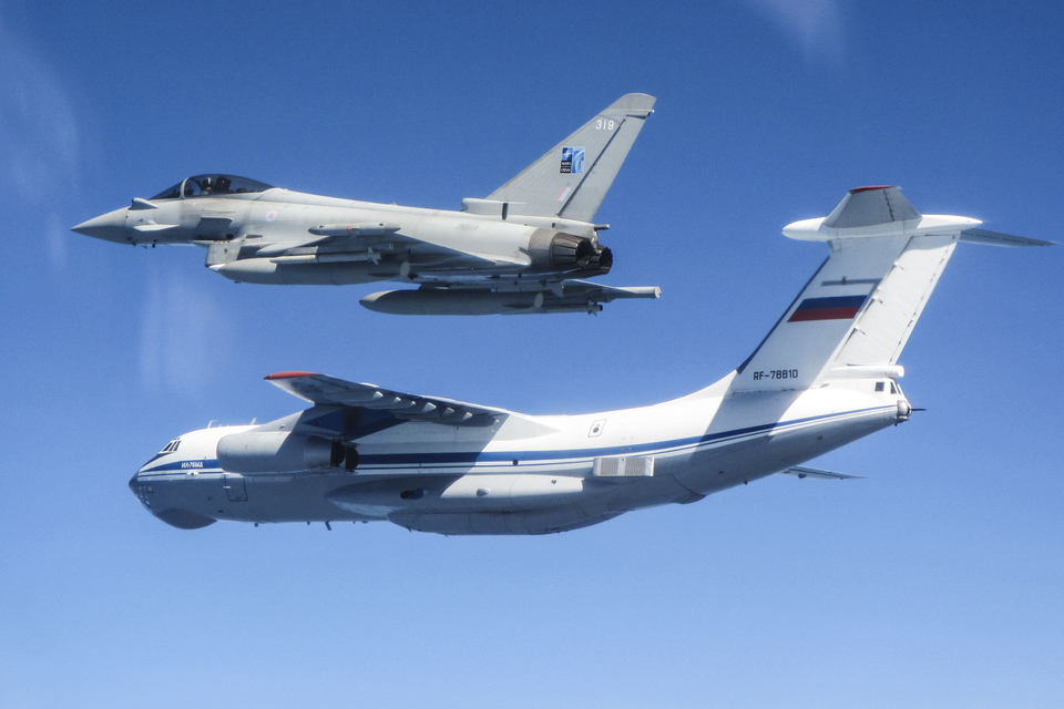 RAF Typhoons scrambled from Ämari Air Base to intercept a Russian military transport aircraft