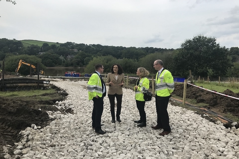 Environment Secretary Theresa Villiers visits Whaley Bridge