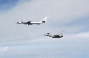 RAF Typhoons intercept a Russian bomber.