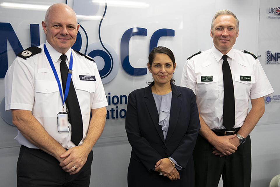 Home Secretary visits the police hubs leading Brexit preparations