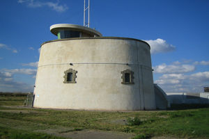 Jaywick Martello Tower, which shone a blue strobe to raise awareness of flood risk