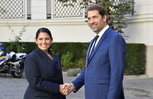 Home Secretary Priti Patel meets French Interior Minister.