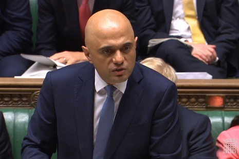 Chancellor Sajid Javid delivering his Spending Round statement in Parliament