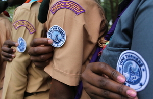 Tide Turners badge on sleeve of scout uniform