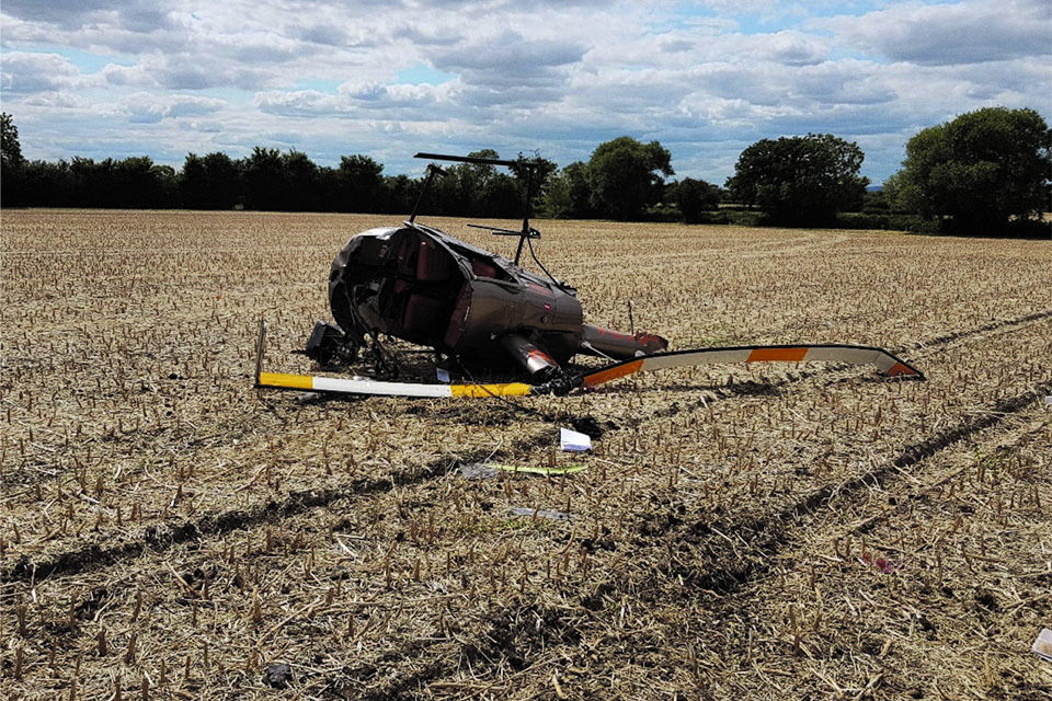 AAIB report: Robinson R22 Beta helicopter, rolled over during precautionary landing