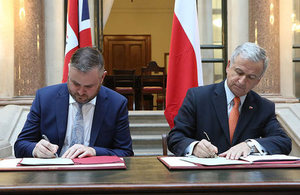 FCO Minister of State Andrew Stephenson MP and Chilean Minister for Finance Felipe Larrain sign MOU on Cybersecurity.