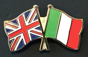 Crossed British and Italian flags
