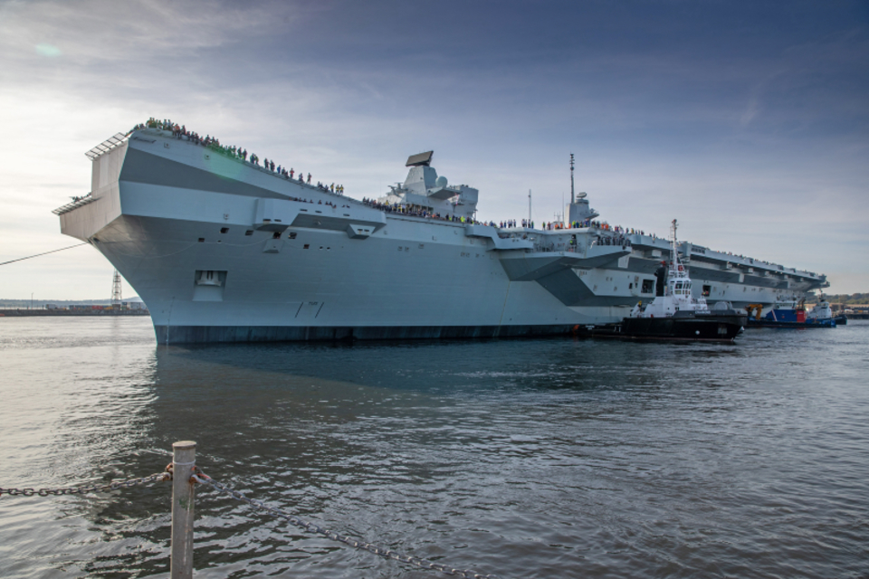 Britain's second carrier sets sail for sea trials