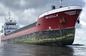 General cargo vessel Priscilla aground