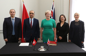 The British Ambassador to Tunisia Louise De Sousa, with the Tunisian Ambassador to the United Kingdom Nabil Ben Khedher.
