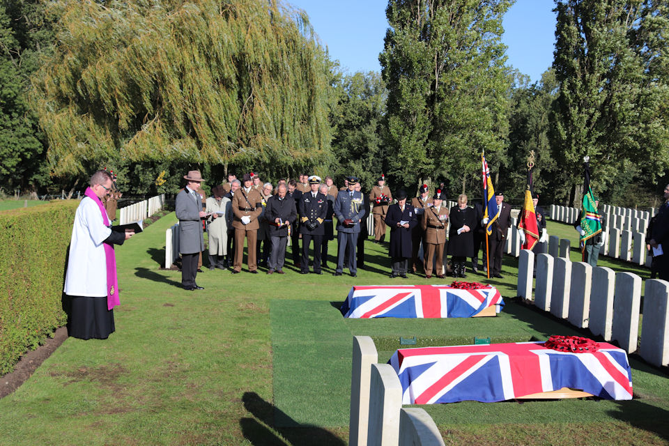 Father Patrick O'Driscoll conducting the service. Crown Copyright unless otherwise stated