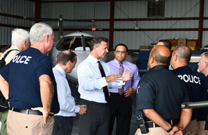 Defence Minister Mark Lancaster speaking to the Air Operations Unit.