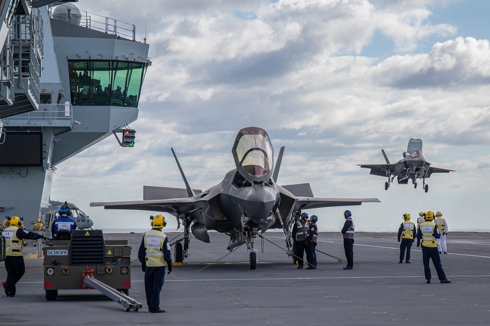 First UK fighter jets land onboard HMS Queen Elizabeth
