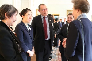 Princess Anne talks to Adrian and Dounreay Site Stakeholder Vice-Chair Struan Mackie