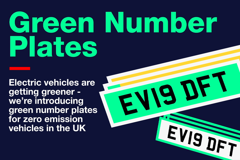 Picture of green number plates information advertisement.