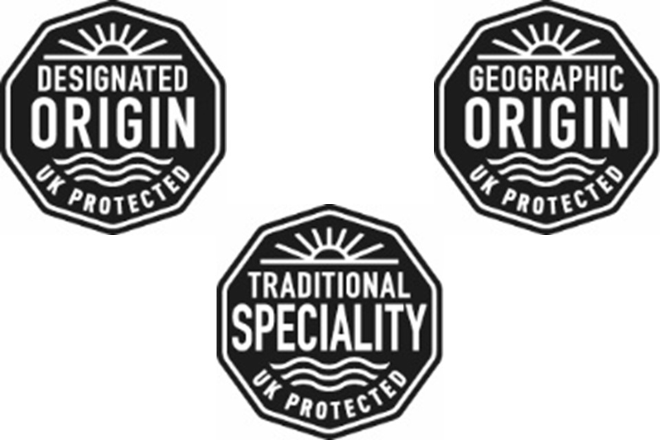 PDO, PGI and TSG logos: black and white version