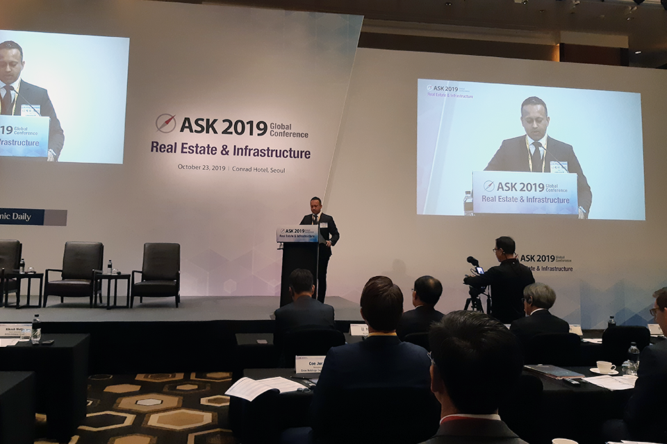 Nik Mehta, DHM British Embassy Seoul, spoke at the ASK Global Summit on Real Estate & Infrastructure, hosted by the Korea Economic Daily
