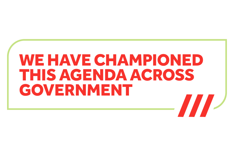 We have championed this agenda across government