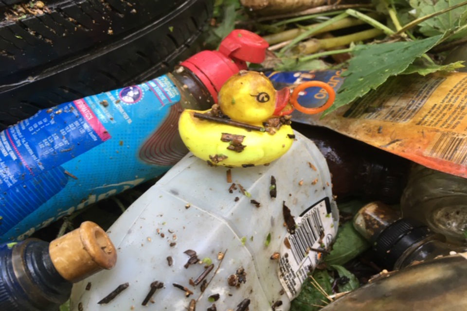 Myriad of litter collected from fish pass