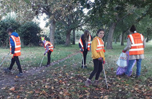 Volunteers collecting litter