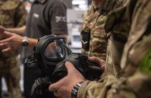 General Service Respirator being handled by Army personnel.