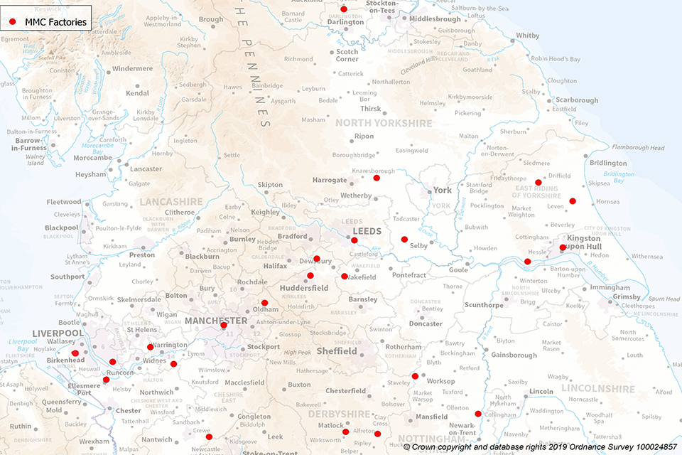 Map showing MMC factories