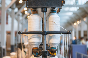 Yarn being manufactured.