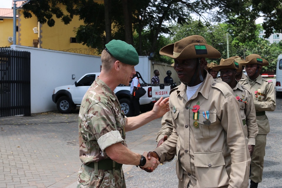 Assistant Defence Advisor, Staff Sgt. Joel Downham meeting with some veterans at the British High Commission. 