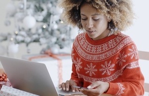 Girl using laptop