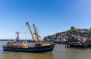 Whitby harbour fishing boat