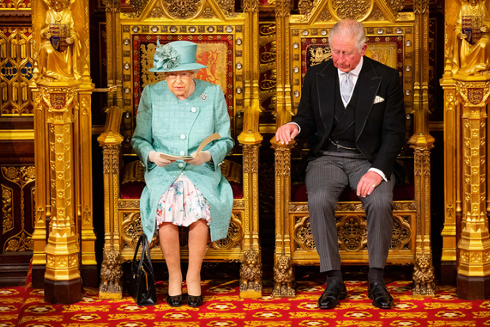 HM The Queen with HRH Prince Charles