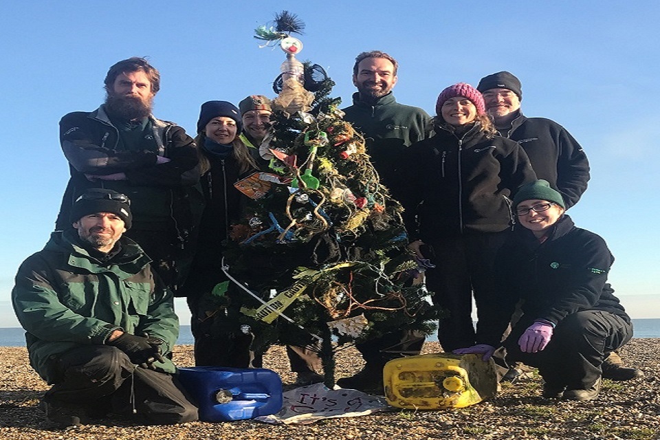 Plastic found on Suffolk beach used to decorate Christmas tree
